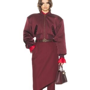 Sold Out Helsa The Satin Puff Bomber in Mulberry